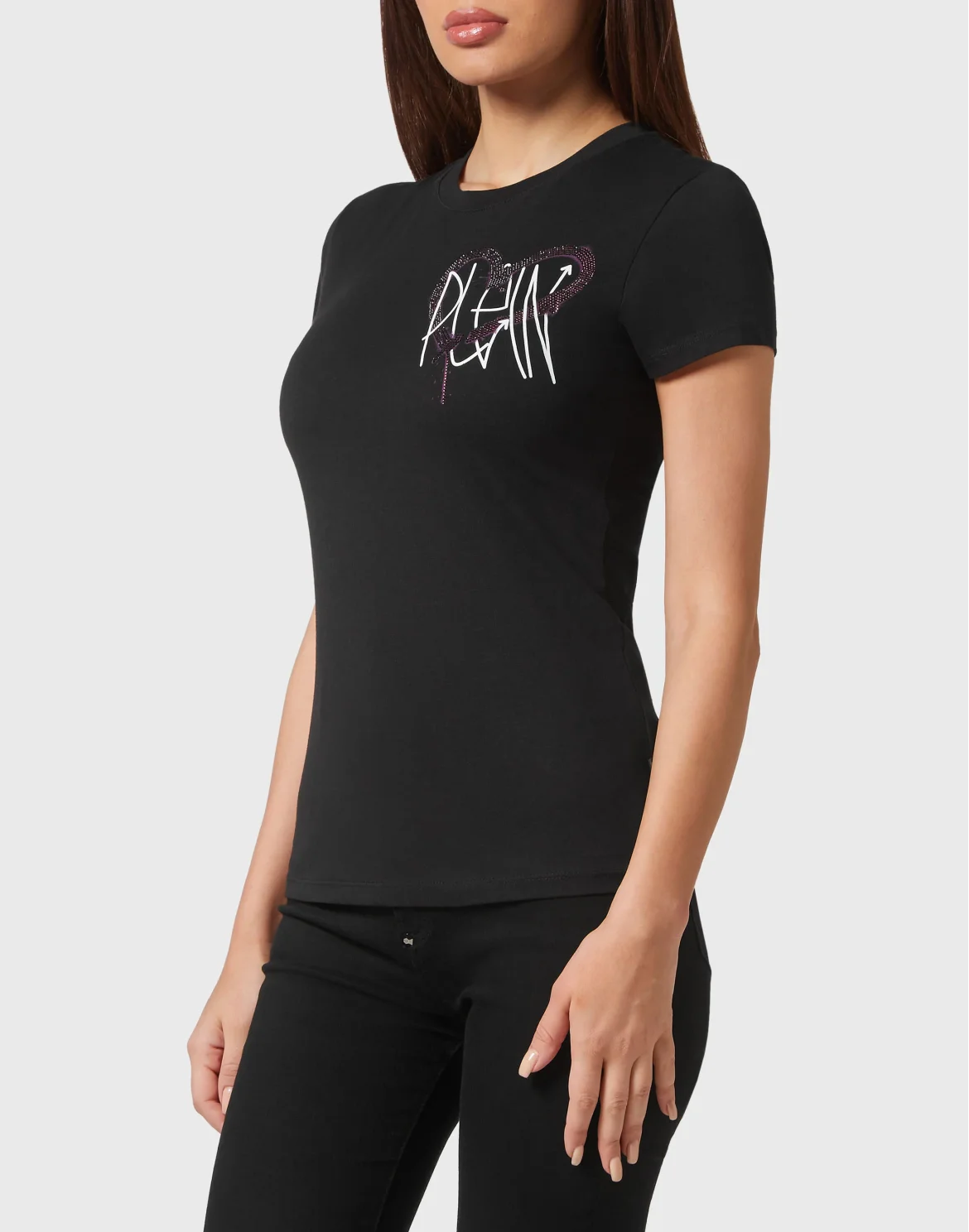 T-shirt Round Neck Sexy Pure Fit, цвет: Черный