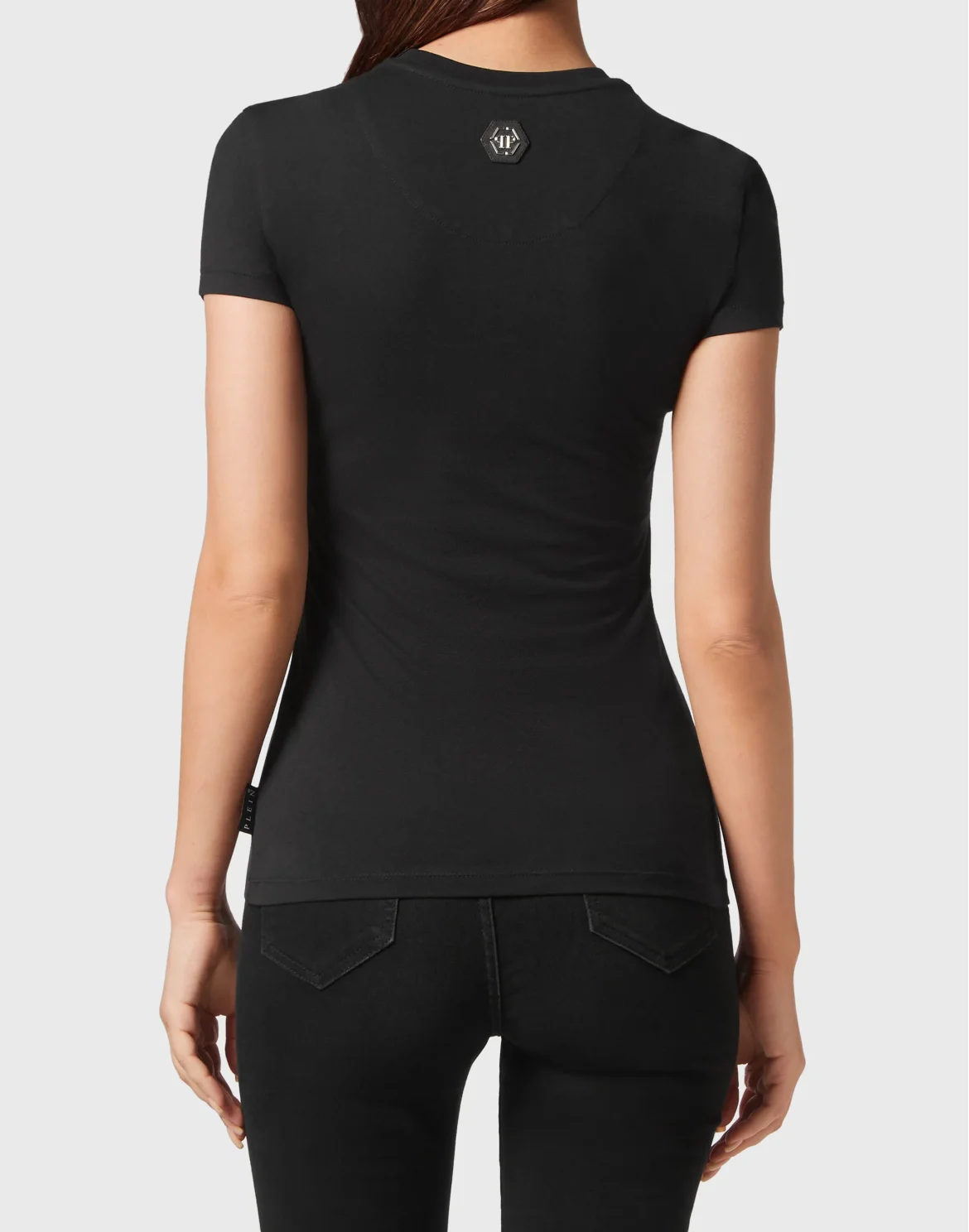 T-shirt Round Neck Sexy Pure Fit Paisley Skull, цвет: Черный