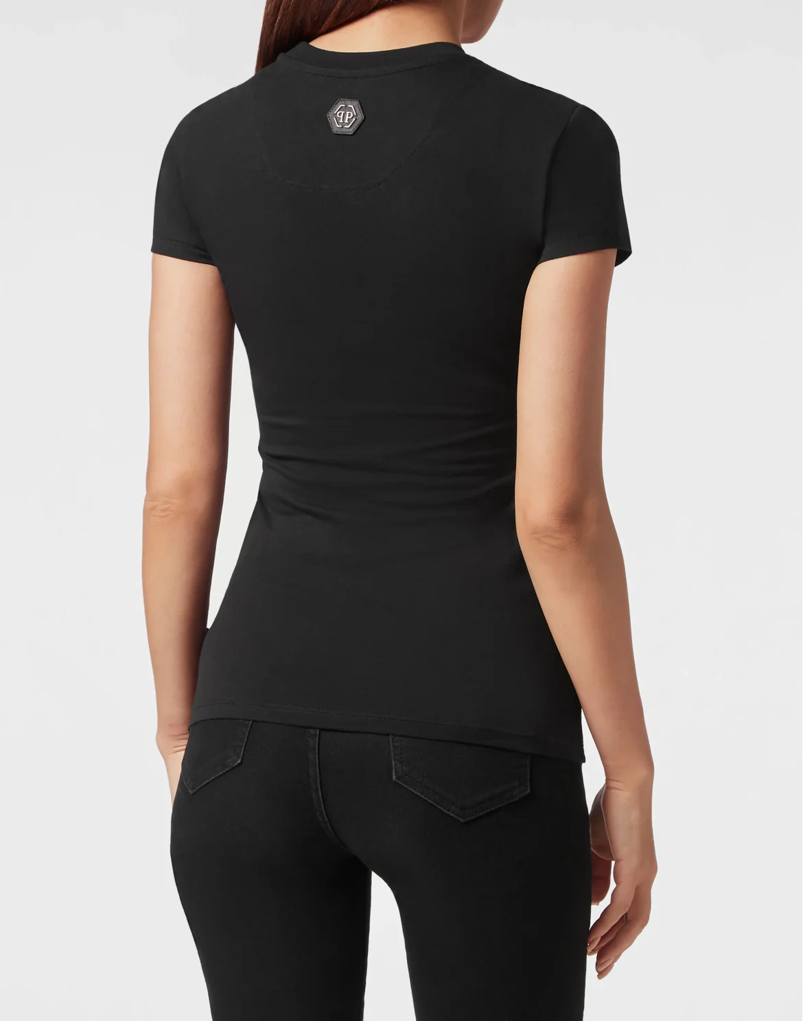 T-shirt Round Neck Sexy Pure Fit 3D Skull, цвет: Черный