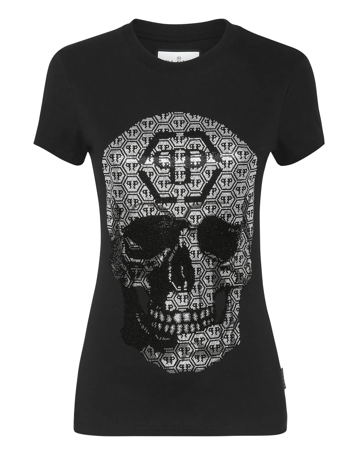 T-shirt Round Neck Sexy Pure Fit 3D Skull, цвет: Черный