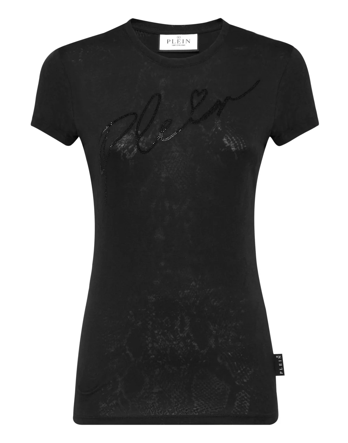 T-shirt Round Neck Sexy Pure Fit Signature, цвет: Черный