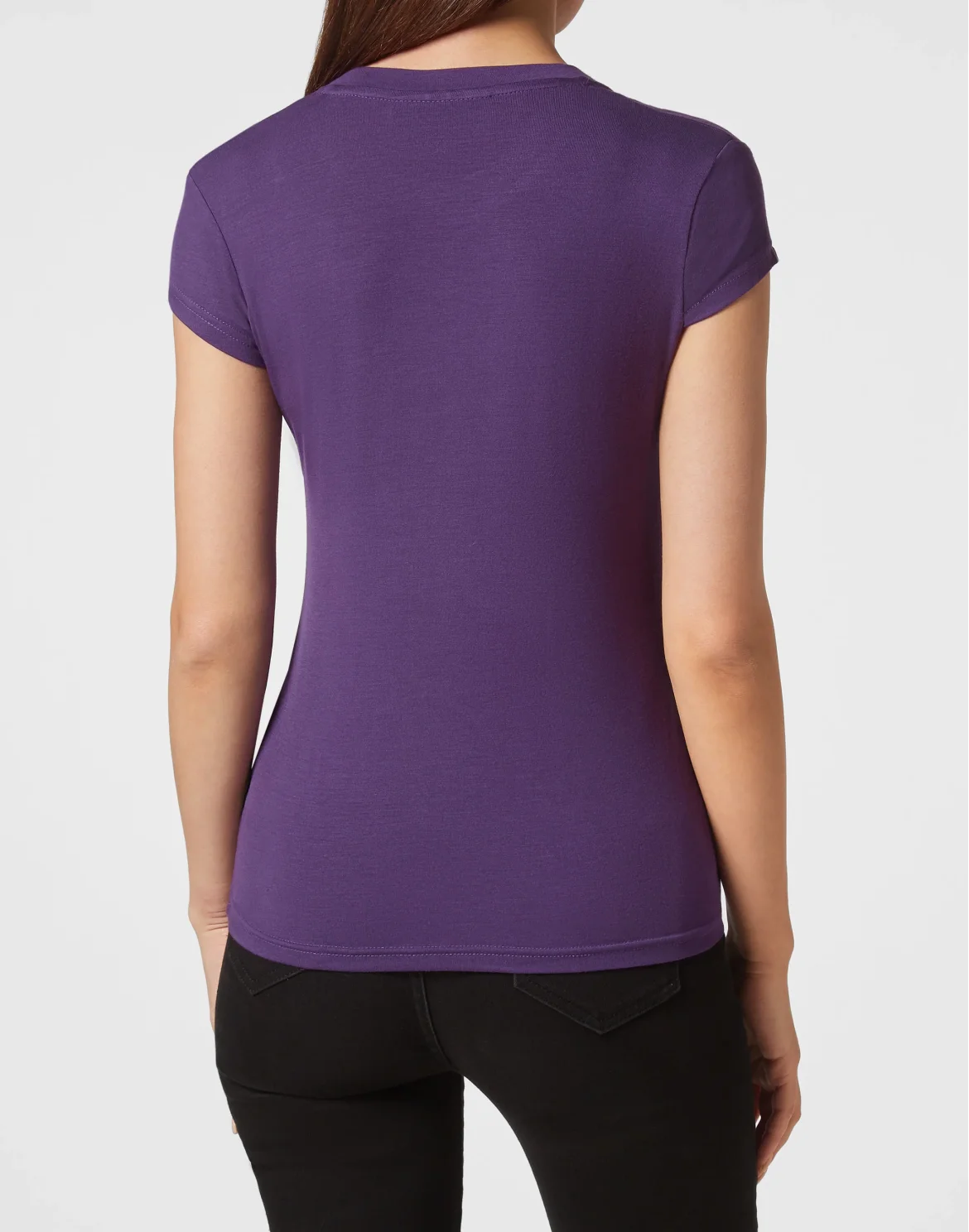 T-shirt Round Neck Sexy Pure Fit Hexagon, цвет: Фиолетовый