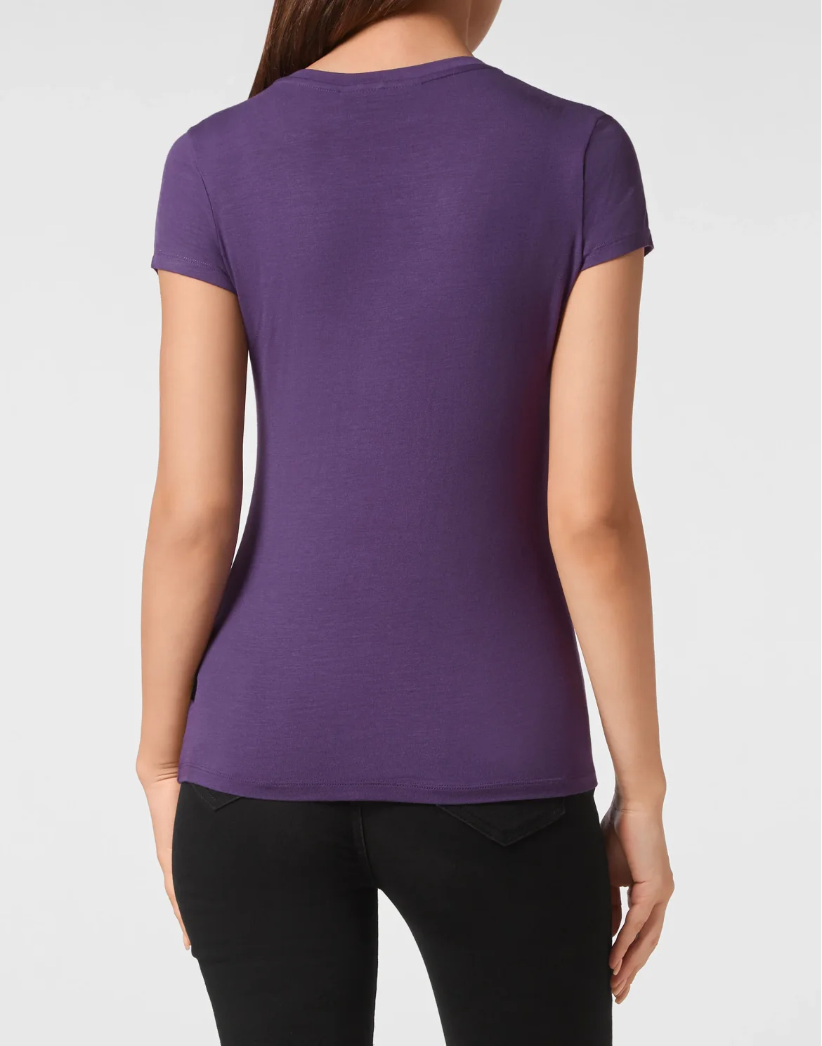 T-shirt V-Neck Sexy Pure Fit Hexagon, цвет: Фиолетовый