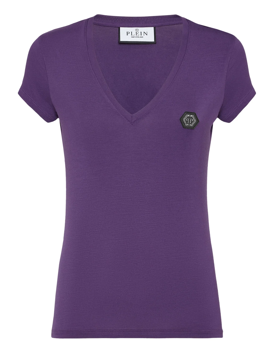 T-shirt V-Neck Sexy Pure Fit Hexagon, цвет: Фиолетовый
