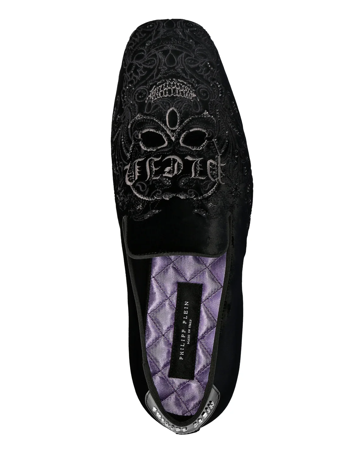 Velvet Loafers Stones, цвет: Черный