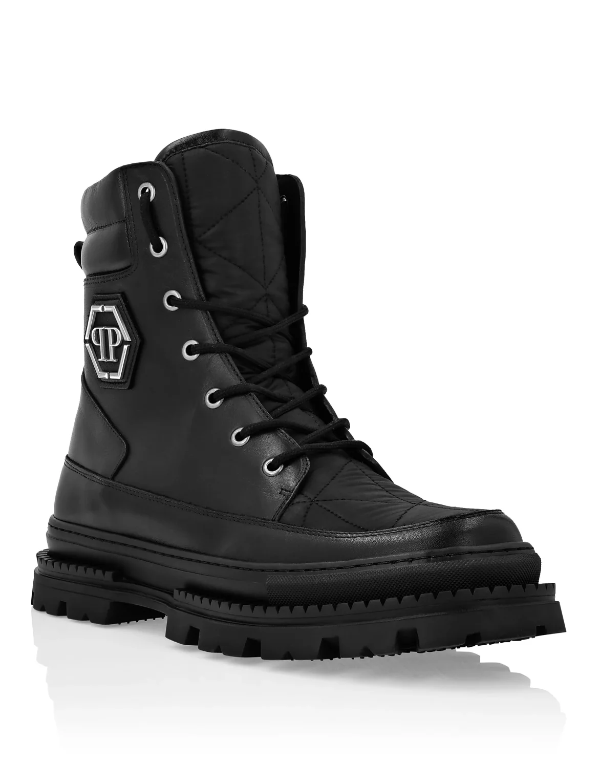 Army Boots Mid Flat Hexagon, цвет: Черный