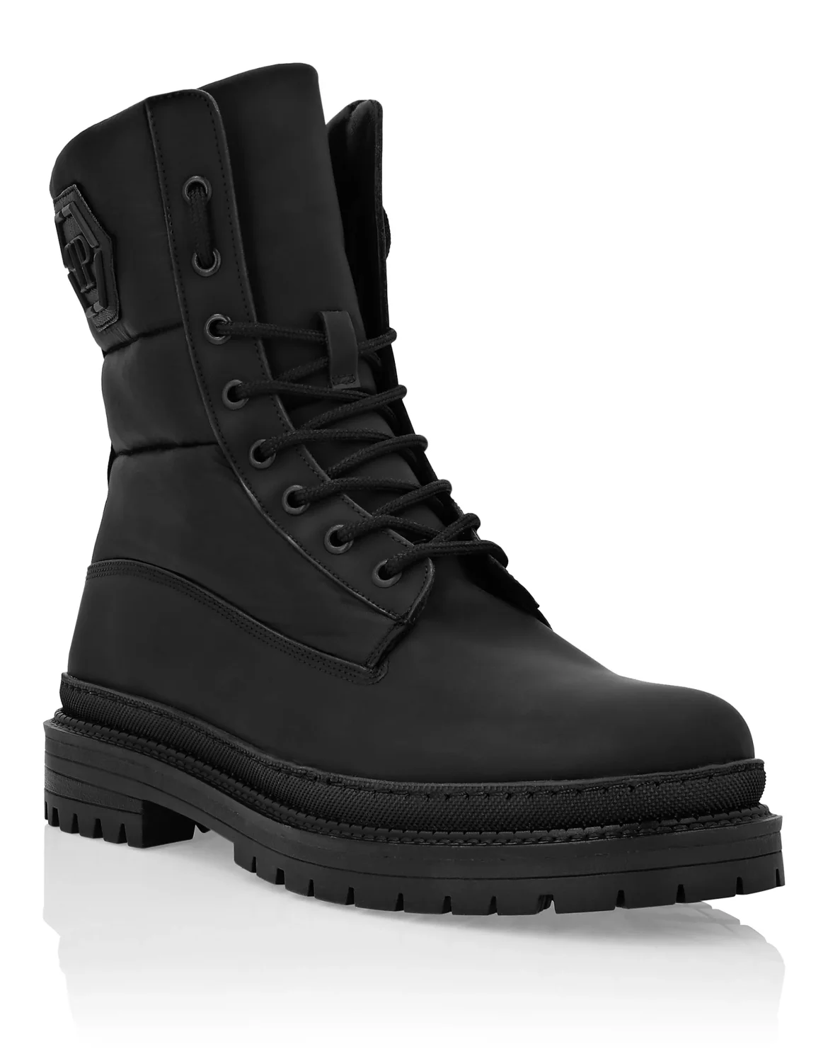 Boots Mid Flat Hexagon, цвет: Черный