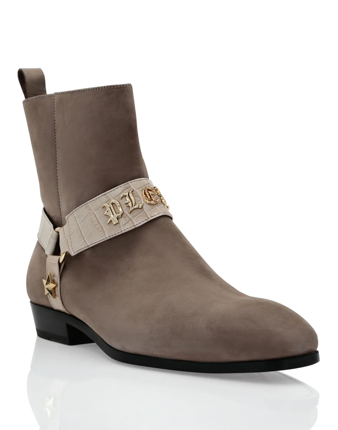 Nubuck Flat Boots Gothic Plein, цвет: Бежевый