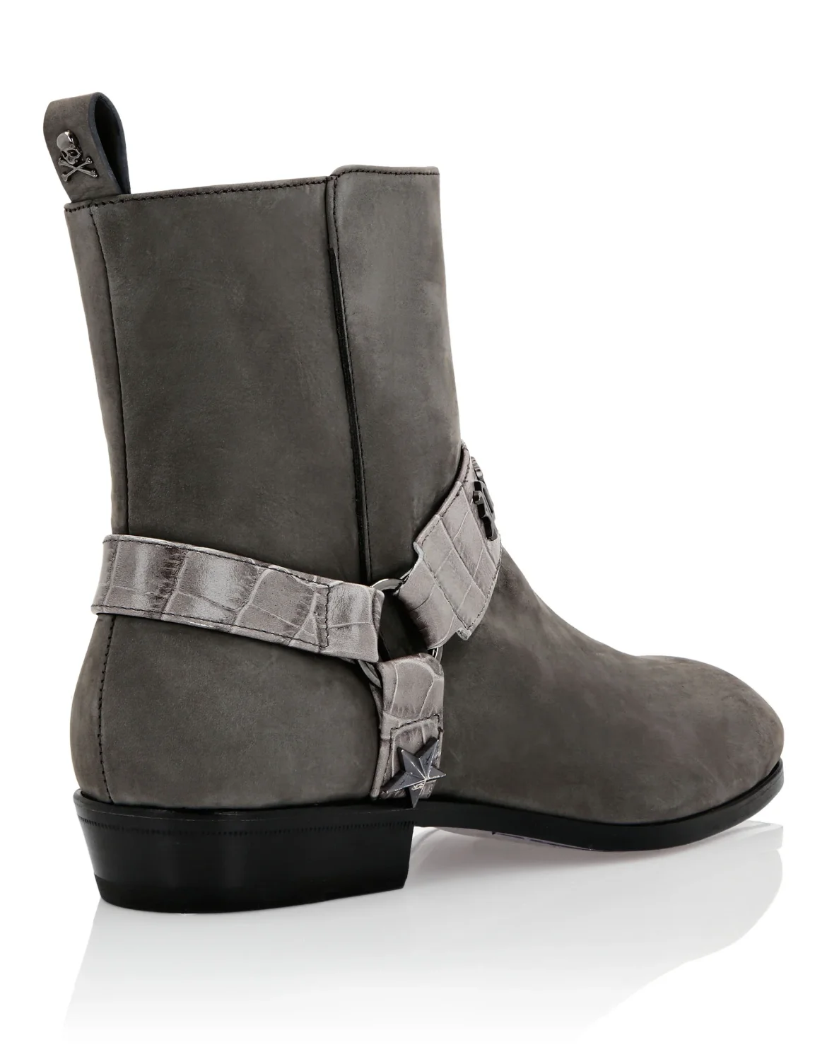 Nubuck Flat Boots Gothic Plein, цвет: Серый