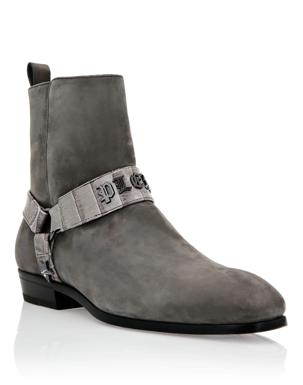 Nubuck Flat Boots Gothic Plein, цвет: Серый