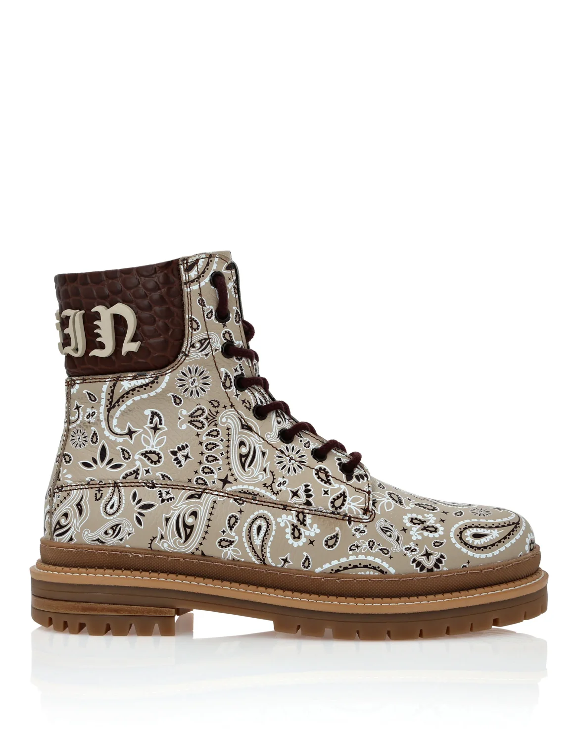 Boots Mid Flat Paisley, цвет: Бежевый