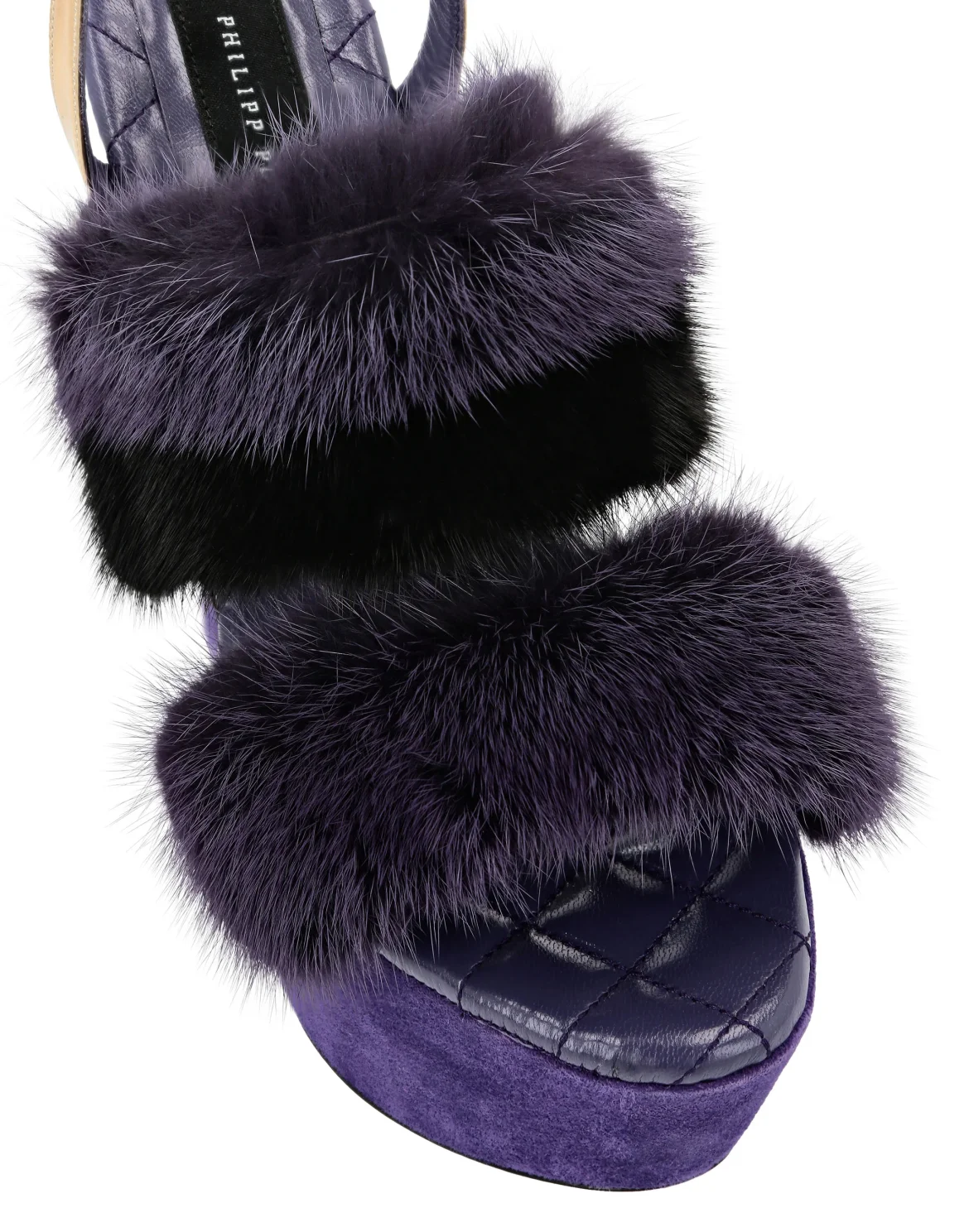 Platform Sandals High Heels With Real Fur, цвет: Фиолетовый