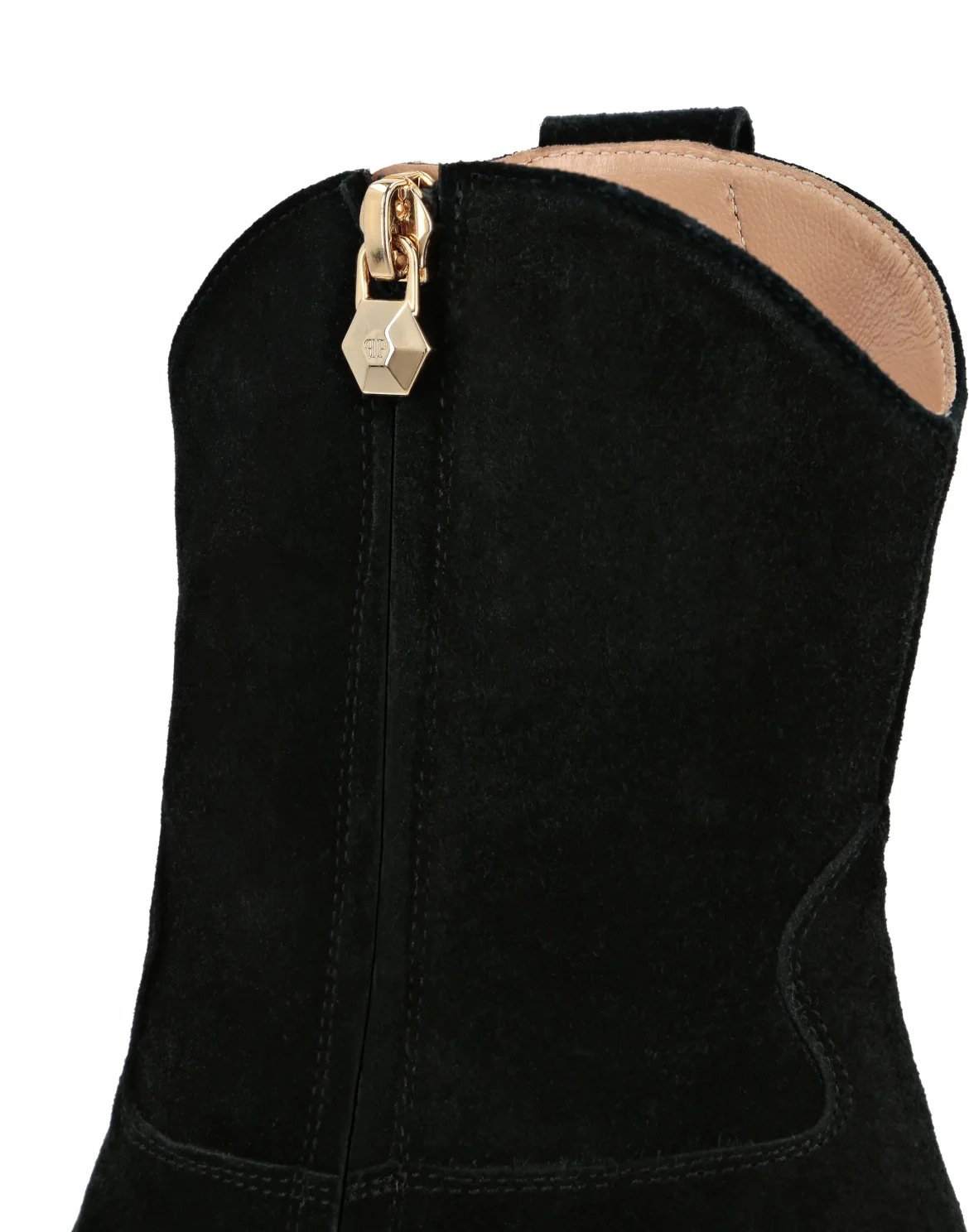 Suede Boots Mid Heels Cowboy, цвет: Черный