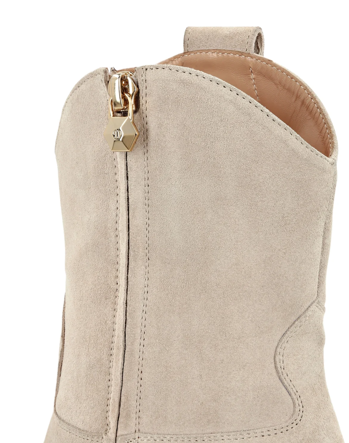 Suede Boots Mid Heels Cowboy, цвет: Бежевый