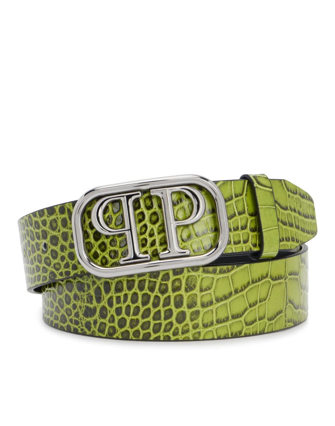 Crocco Leather Belt, цвет: Зеленый