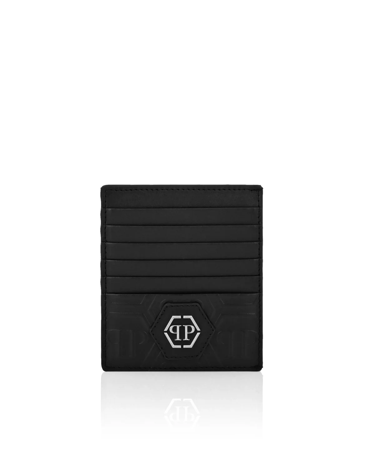 Leather Credit Cards Holder Monogram, цвет: Черный