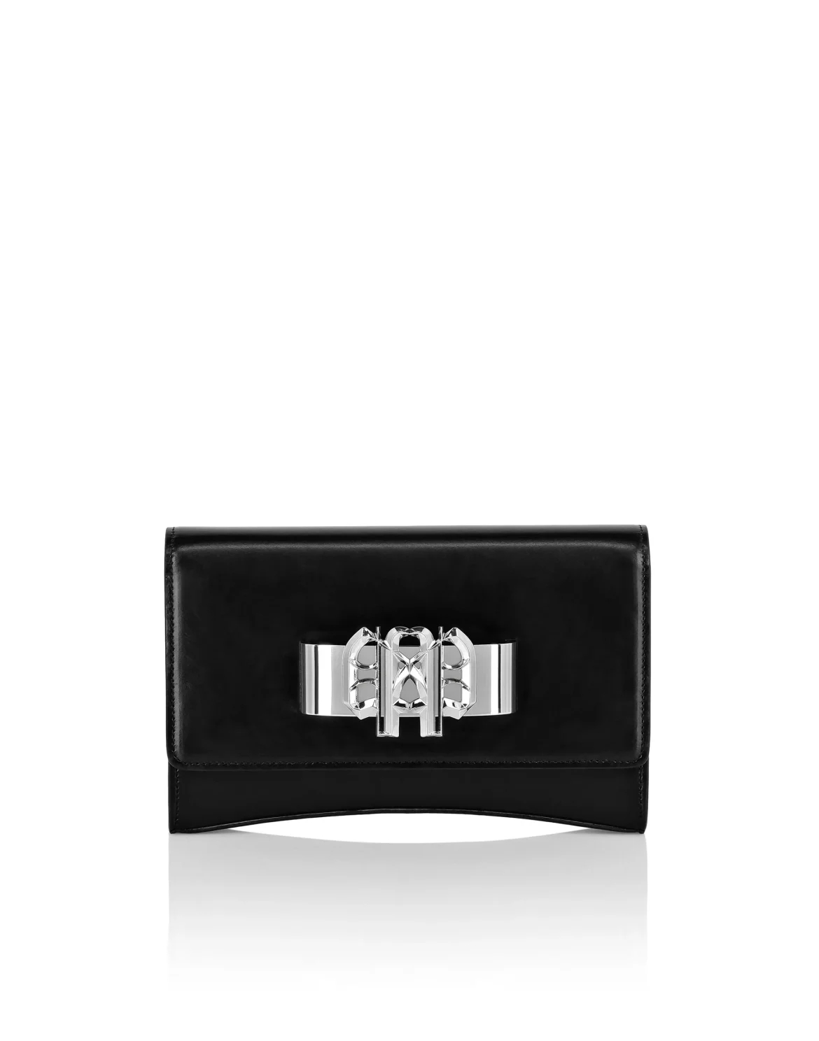 Calf Leather Clutch Shoulder Bag, цвет: Черный