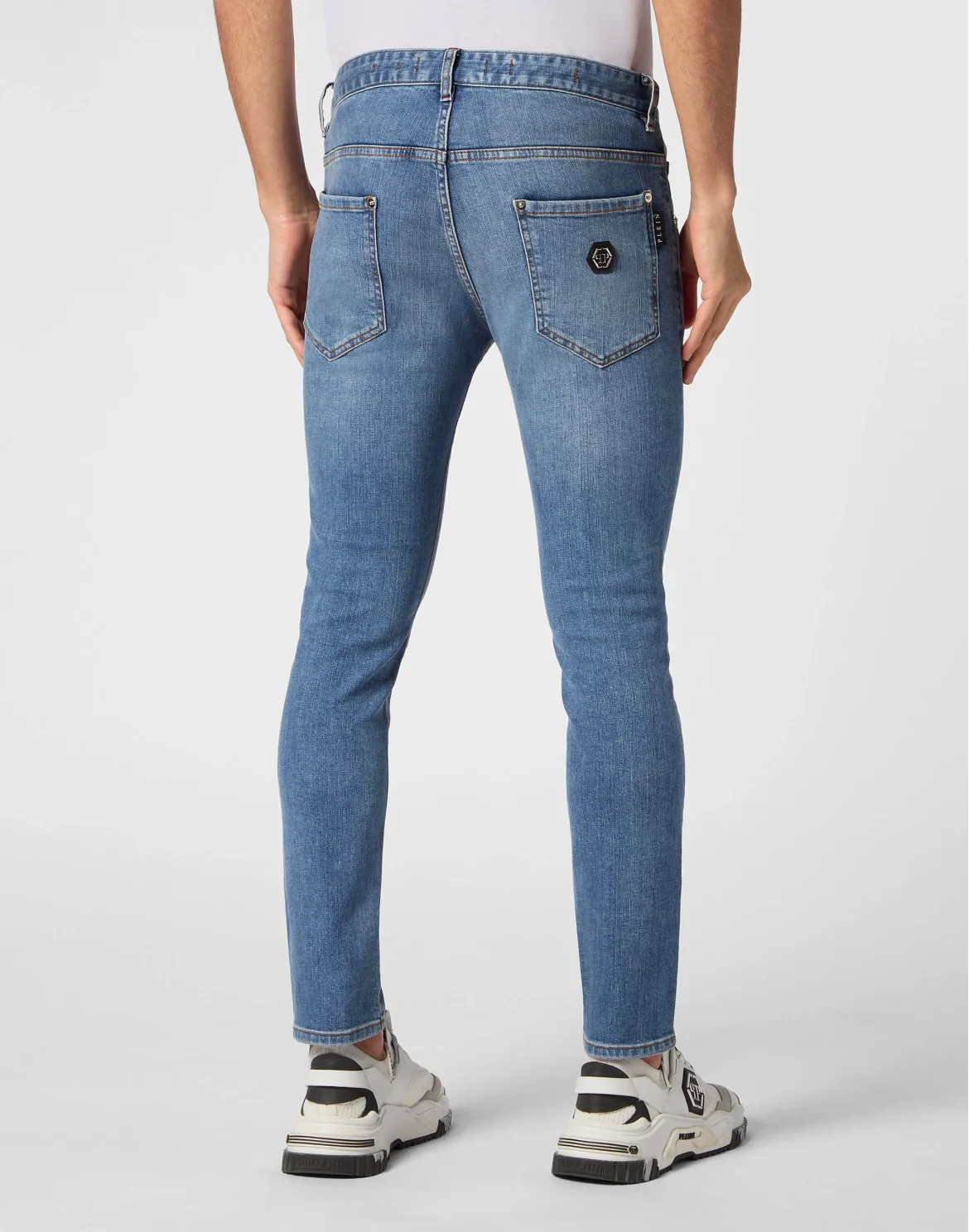 Denim Skinny Basic Trousers, цвет: Серый
