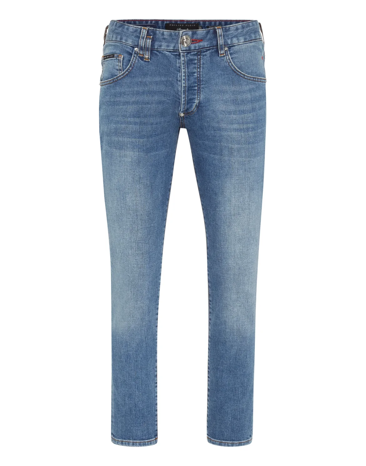 Denim Skinny Basic Trousers, цвет: Серый