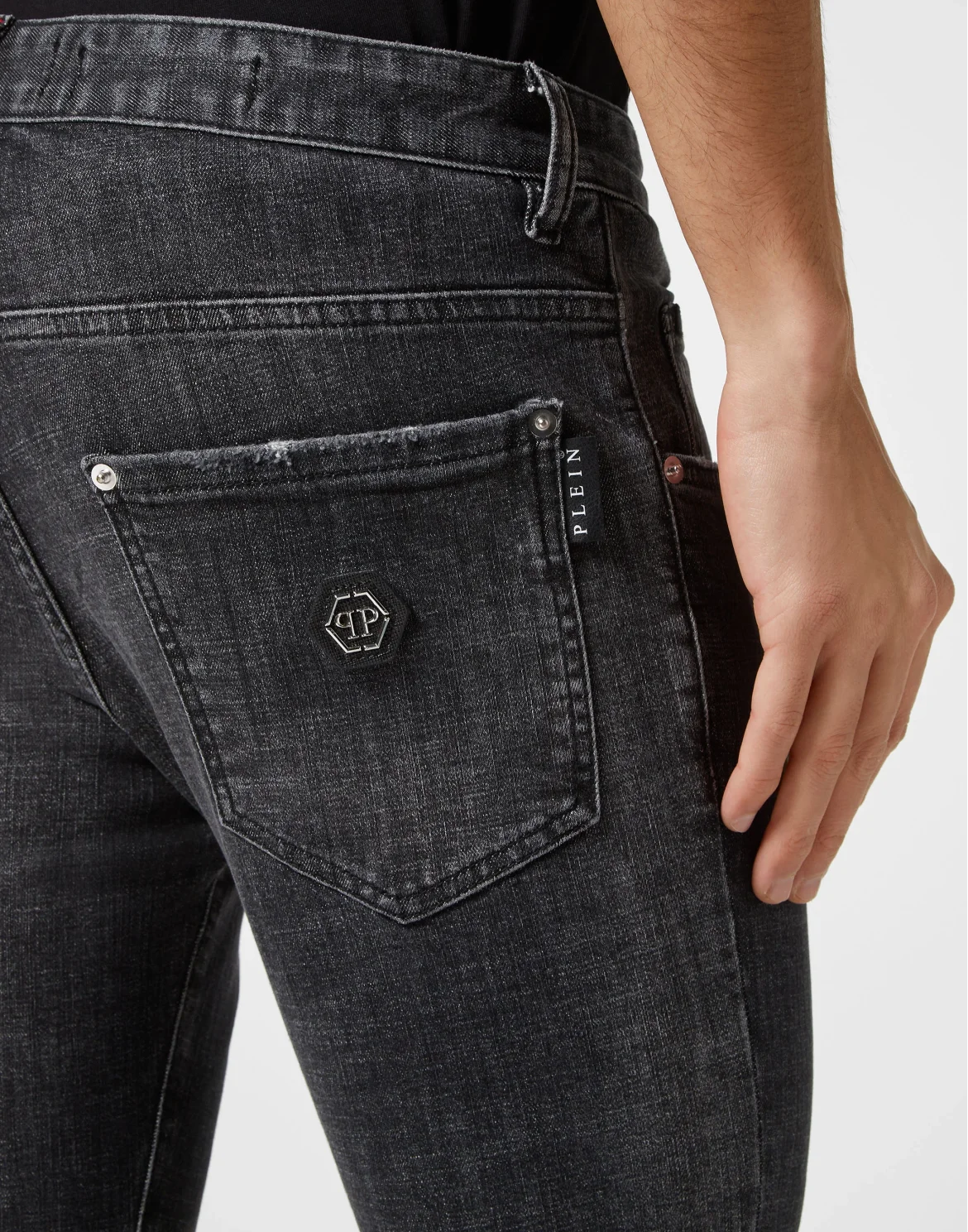 Denim Skinny Basic Trousers, цвет: Черный