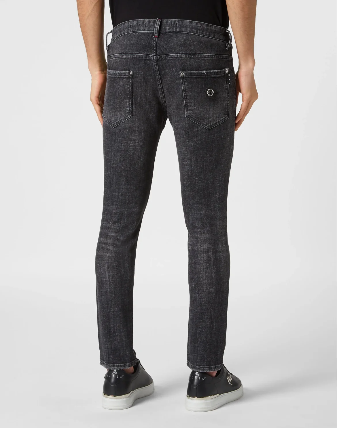 Denim Skinny Basic Trousers, цвет: Черный