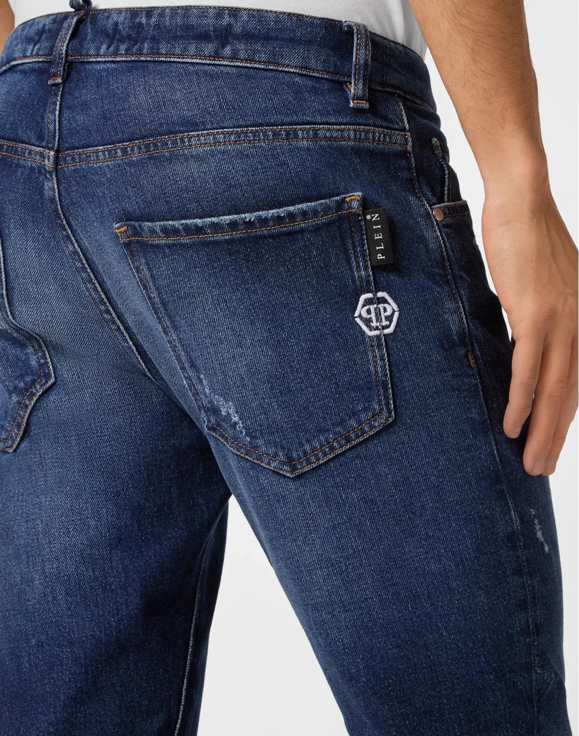 Denim Super Straight Cut Trousers, цвет: Синий