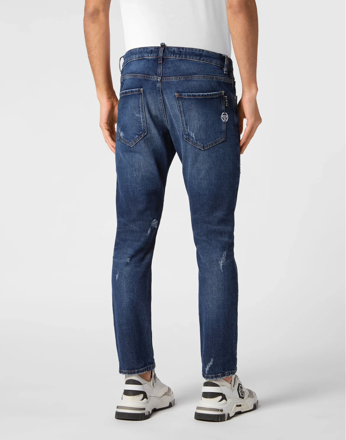 Denim Super Straight Cut Trousers, цвет: Синий