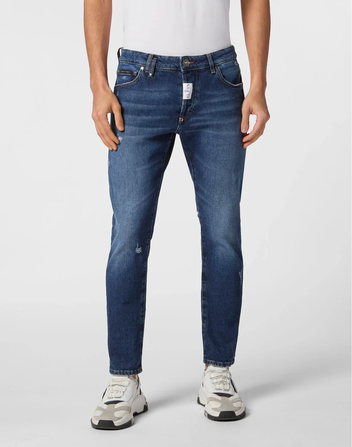 Denim Super Straight Cut Trousers, цвет: Синий