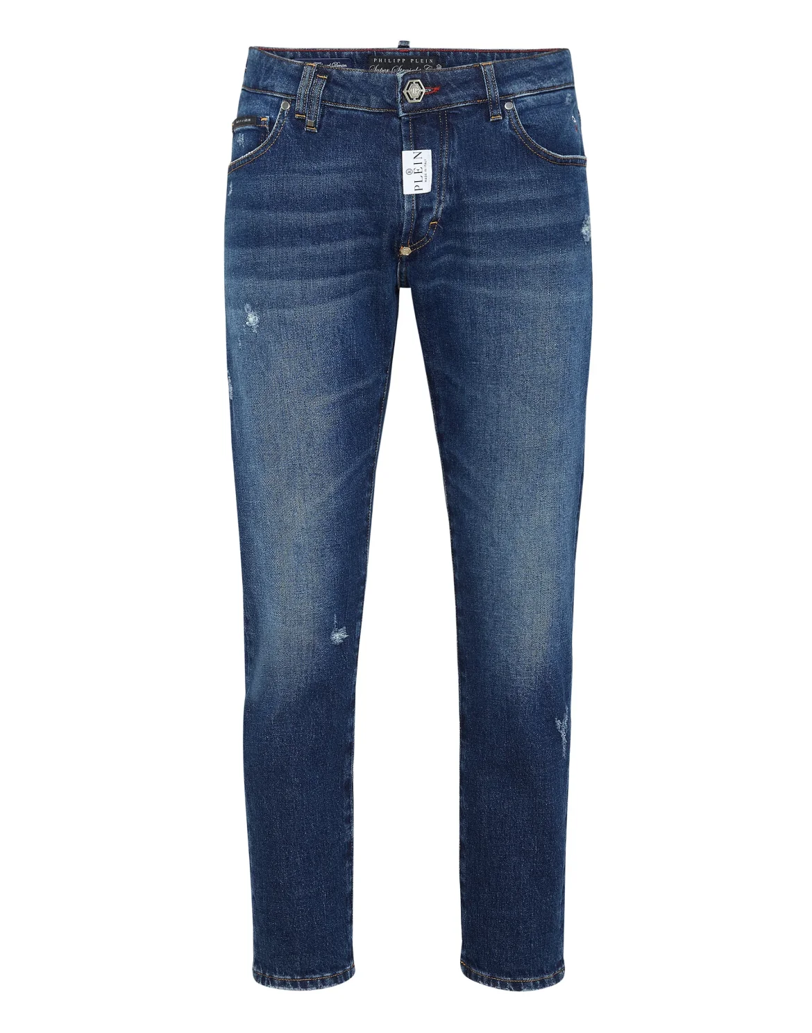 Denim Super Straight Cut Trousers, цвет: Синий