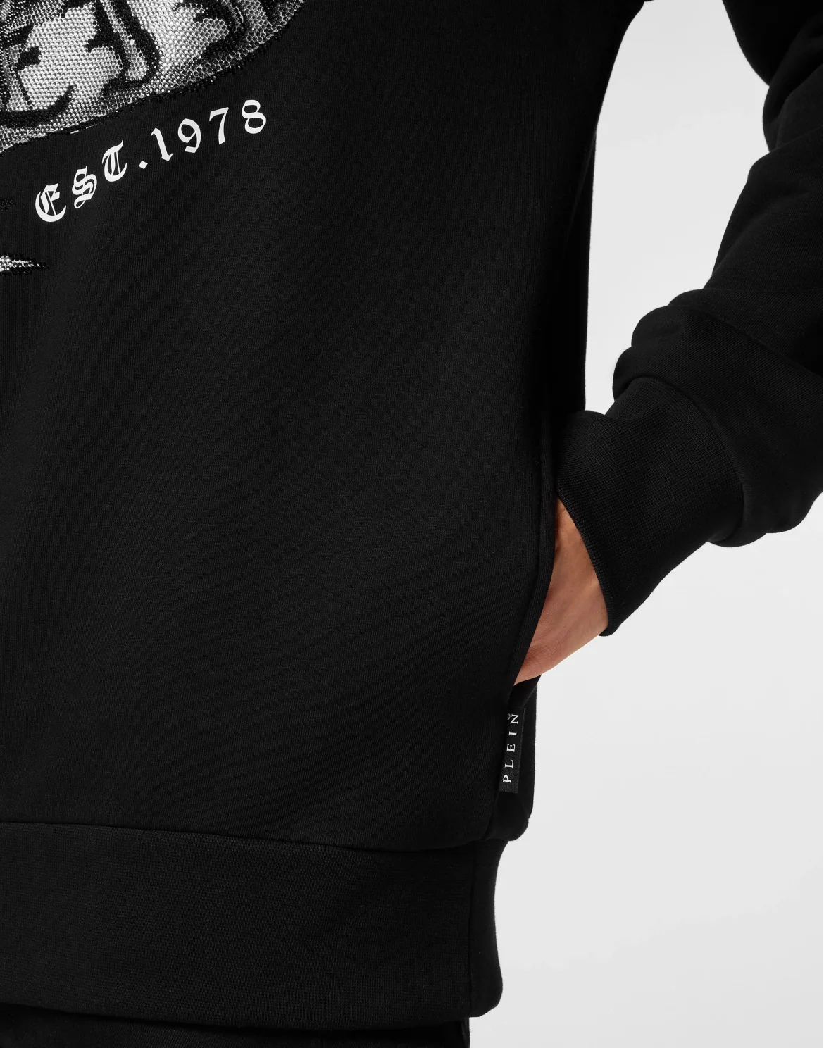 Hoodie Sweatshirt Crystal Tattoo, цвет: Черный