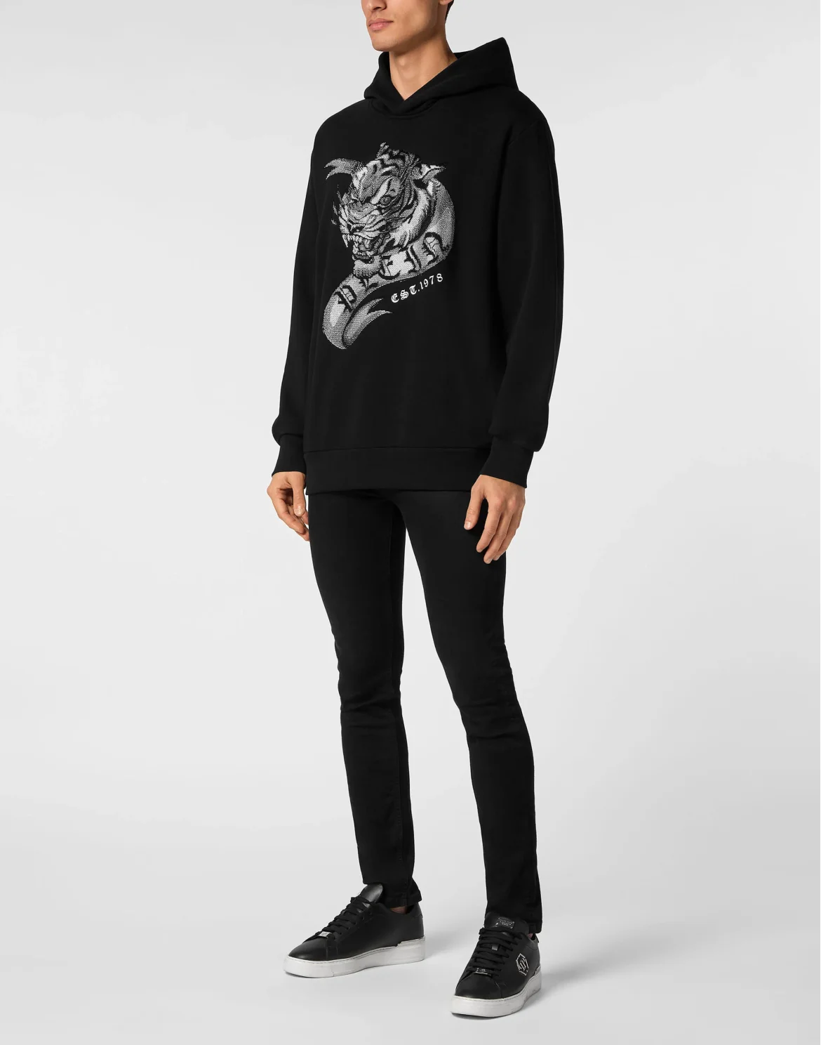 Hoodie Sweatshirt Crystal Tattoo, цвет: Черный
