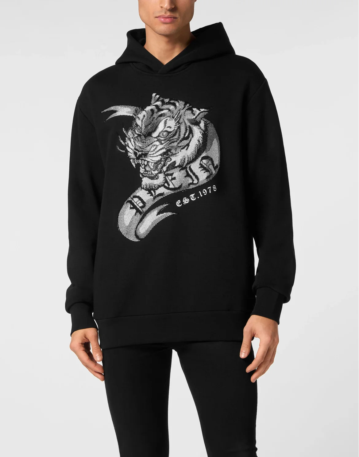 Hoodie Sweatshirt Crystal Tattoo, цвет: Черный
