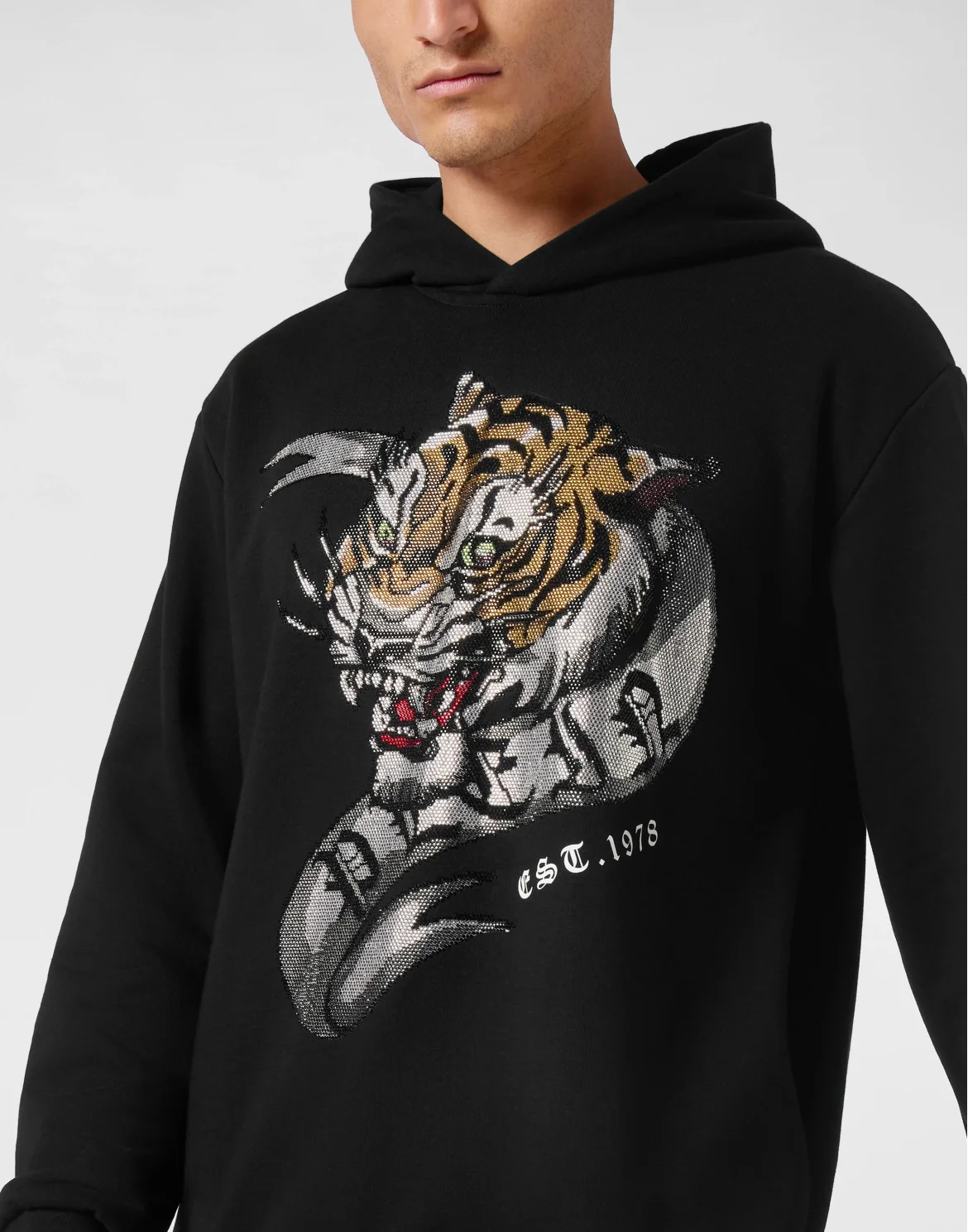 Hoodie Sweatshirt Crystal Tattoo, цвет: Черный