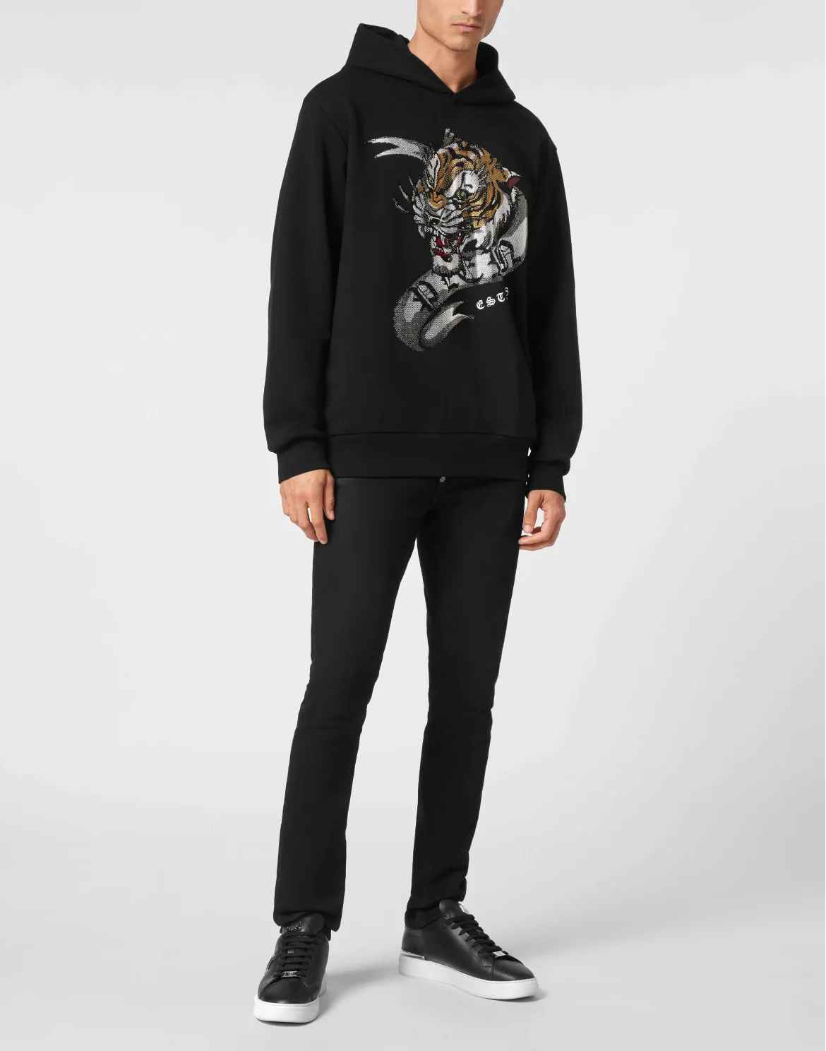 Hoodie Sweatshirt Crystal Tattoo, цвет: Черный