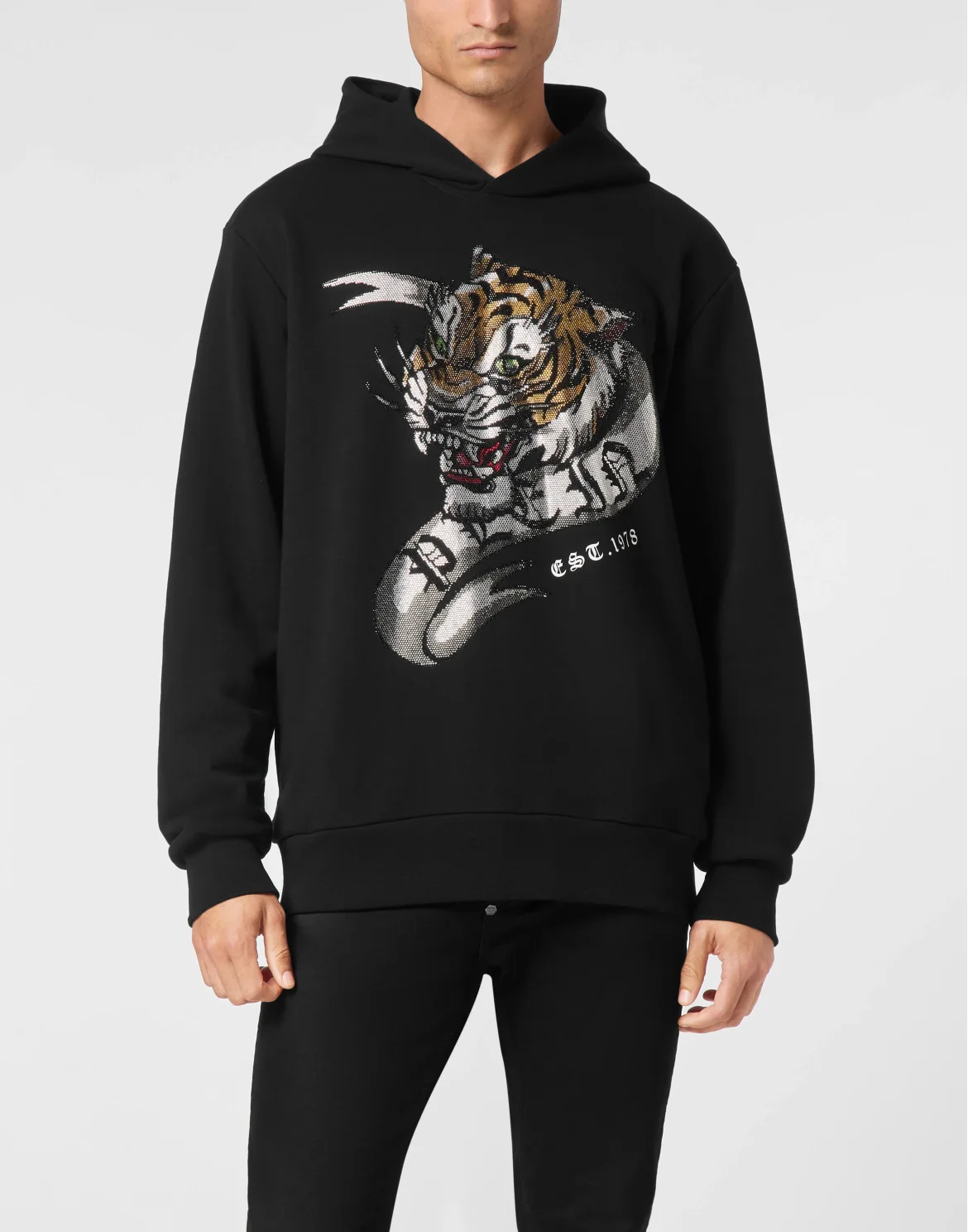 Hoodie Sweatshirt Crystal Tattoo, цвет: Черный
