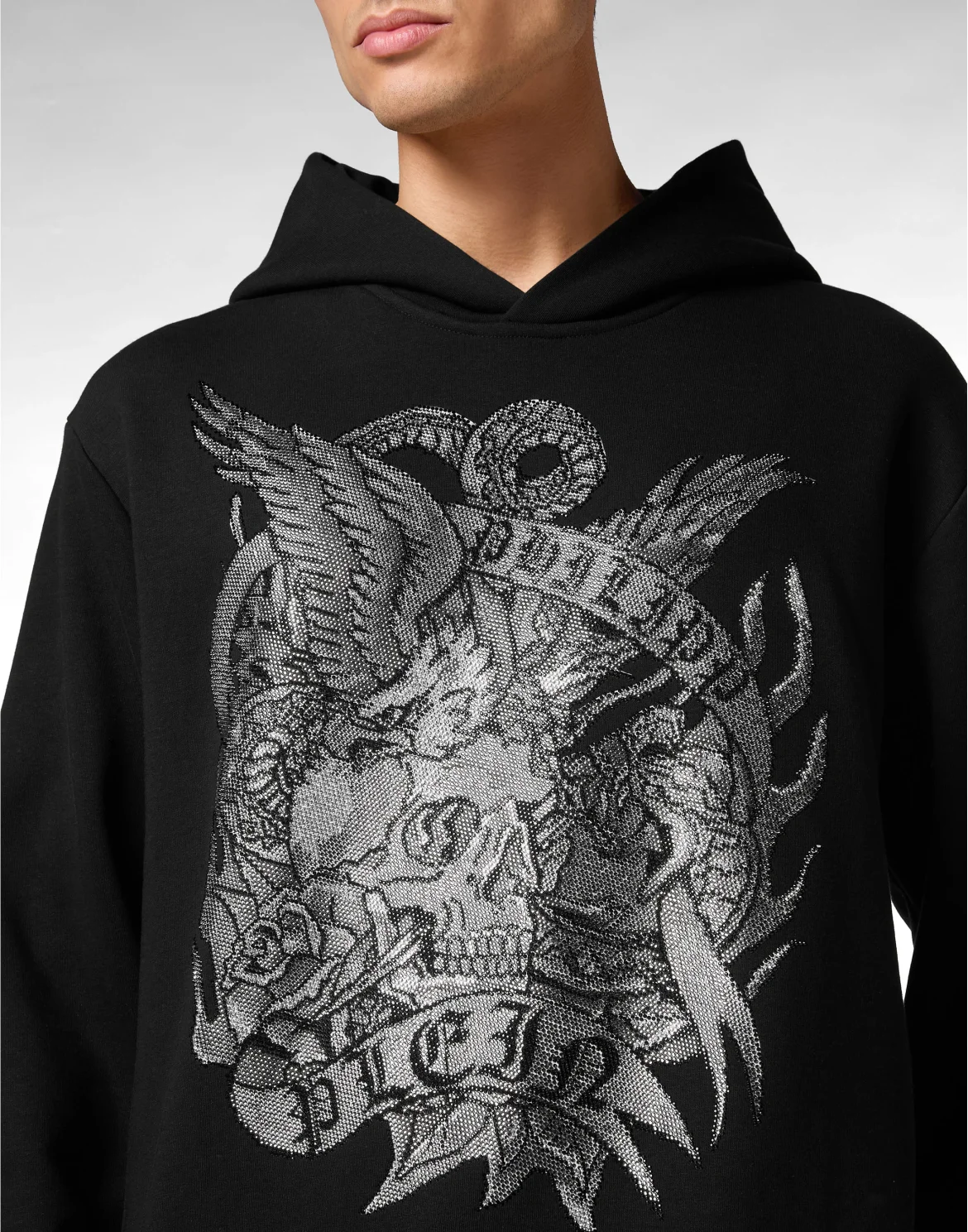 Hoodie Sweatshirt Crystal Tattoo, цвет: Черный