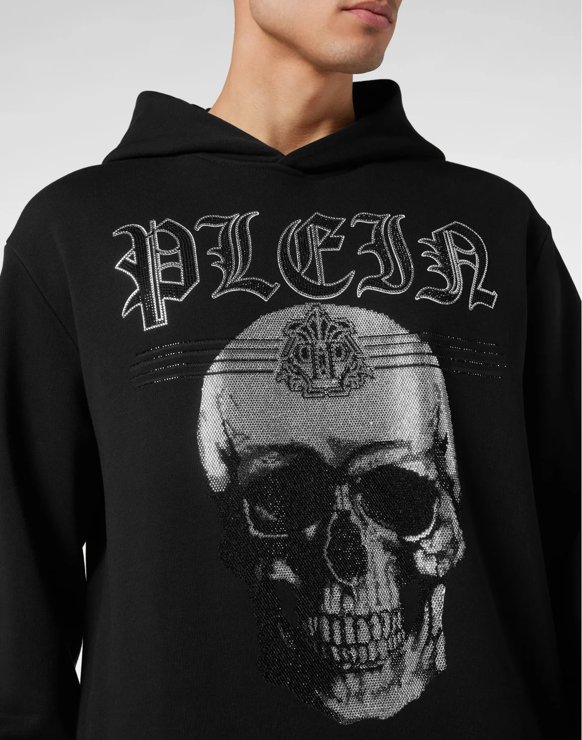 Hoodie Sweatshirt Skull Strass, цвет: Черный