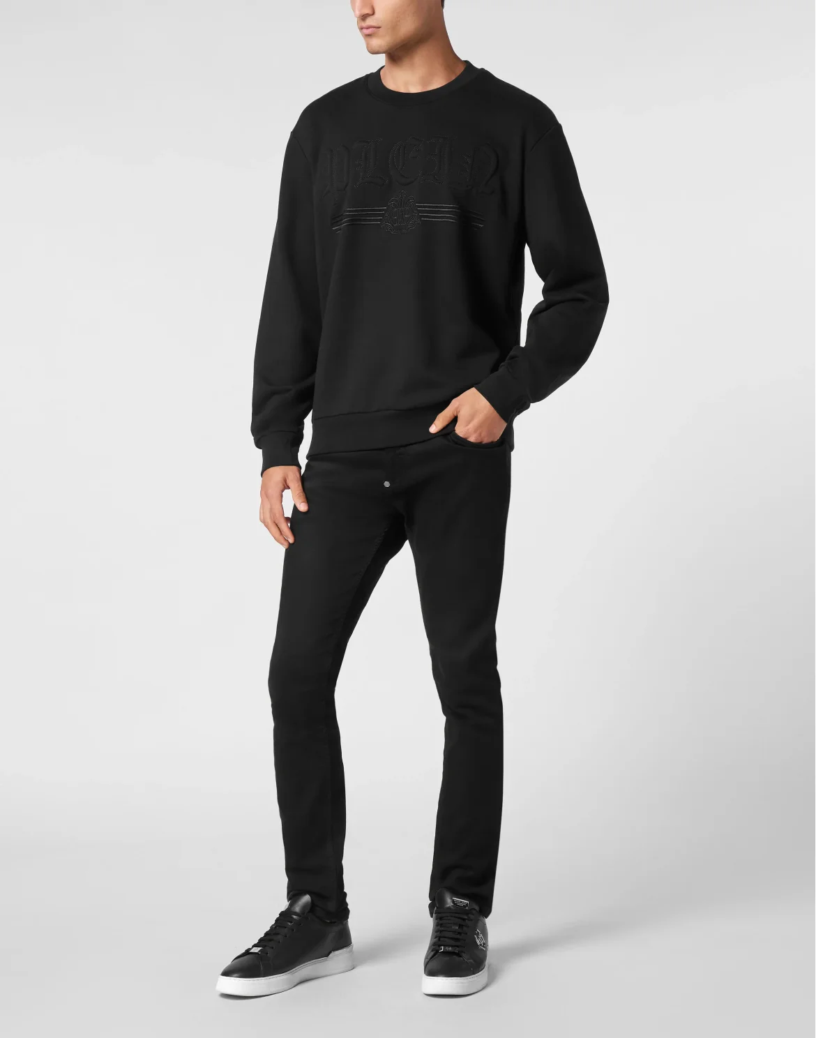 Sweatshirt Round Neck Gothic Plein, цвет: Черный