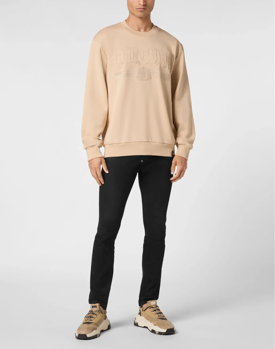 Sweatshirt Round Neck Gothic Plein, цвет: Бежевый