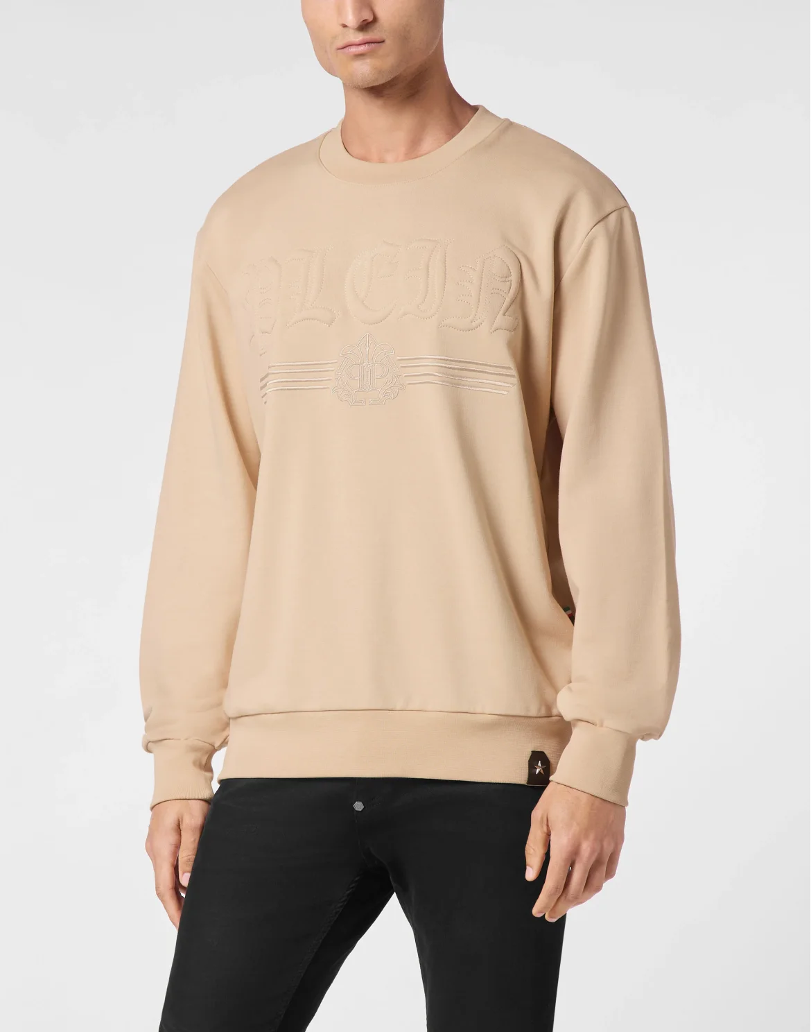 Sweatshirt Round Neck Gothic Plein, цвет: Бежевый