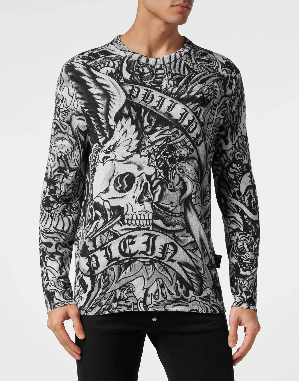 Cashmere Roundneck Tattoo, цвет: Черный