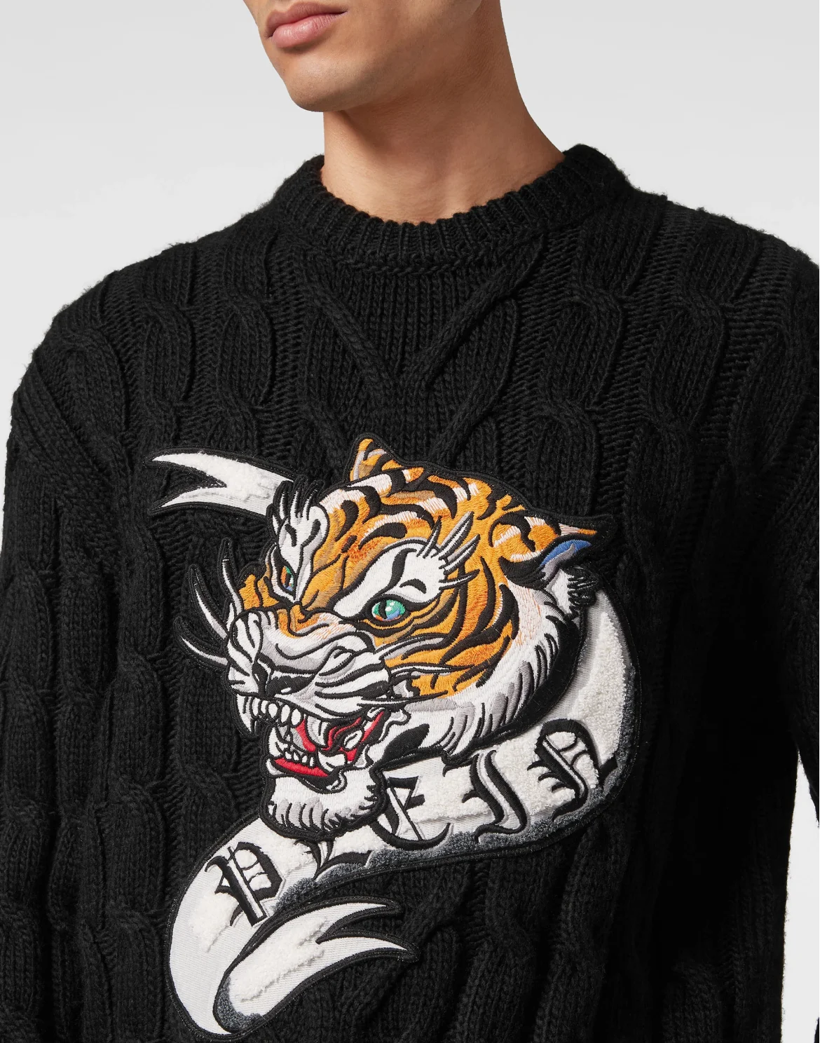 Wool Blend Roundneck Tattoo, цвет: Черный