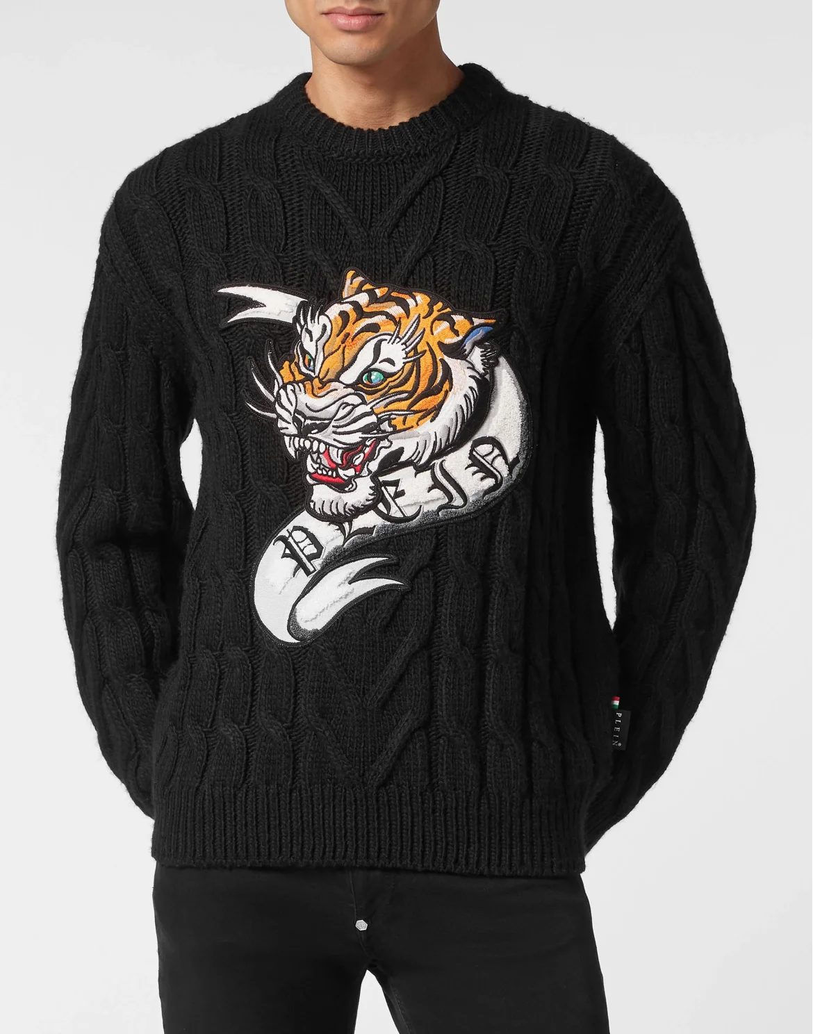 Wool Blend Roundneck Tattoo, цвет: Черный