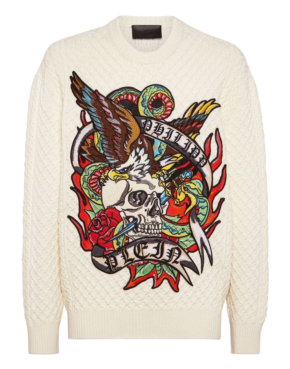 Wool Blend Roundneck Tattoo, цвет: Белый