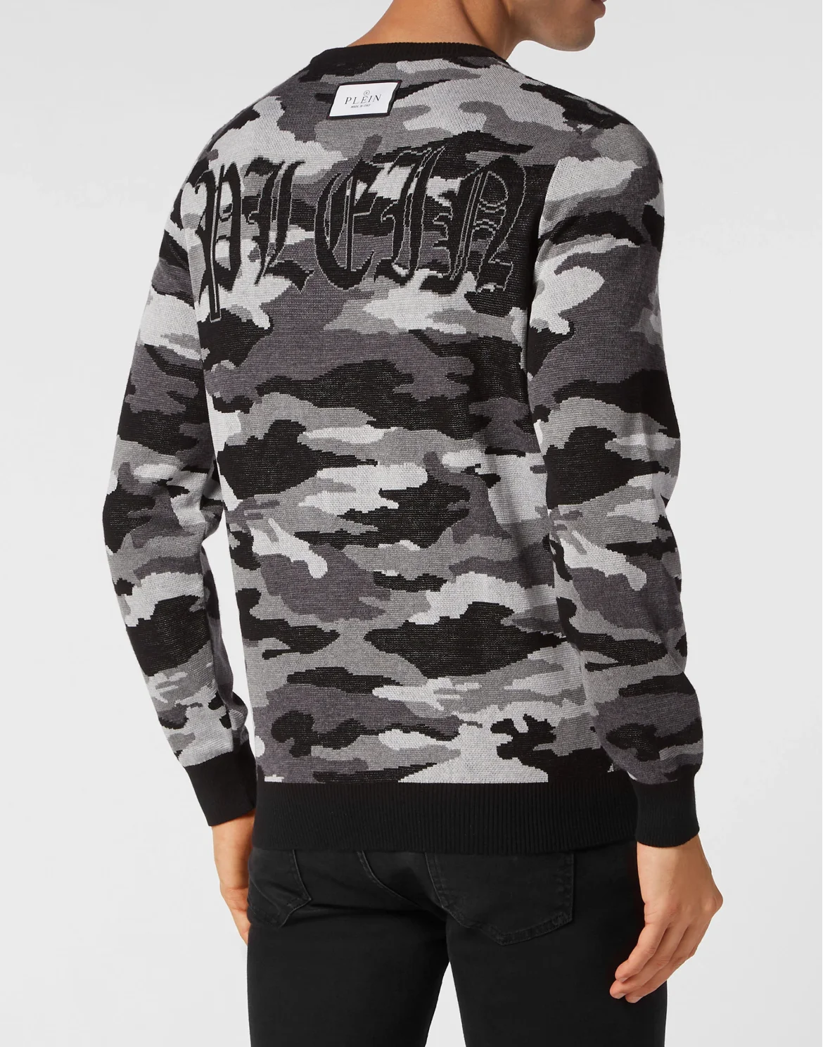 Merino Wool Pullover Round Neck LS Camouflage, цвет: Черный