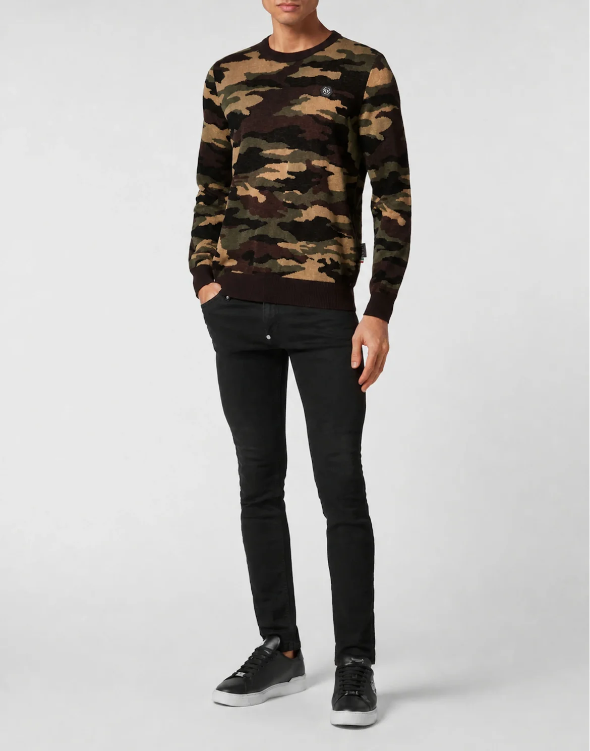 Merino Wool Pullover Round Neck LS Camouflage, цвет: Камуфляж