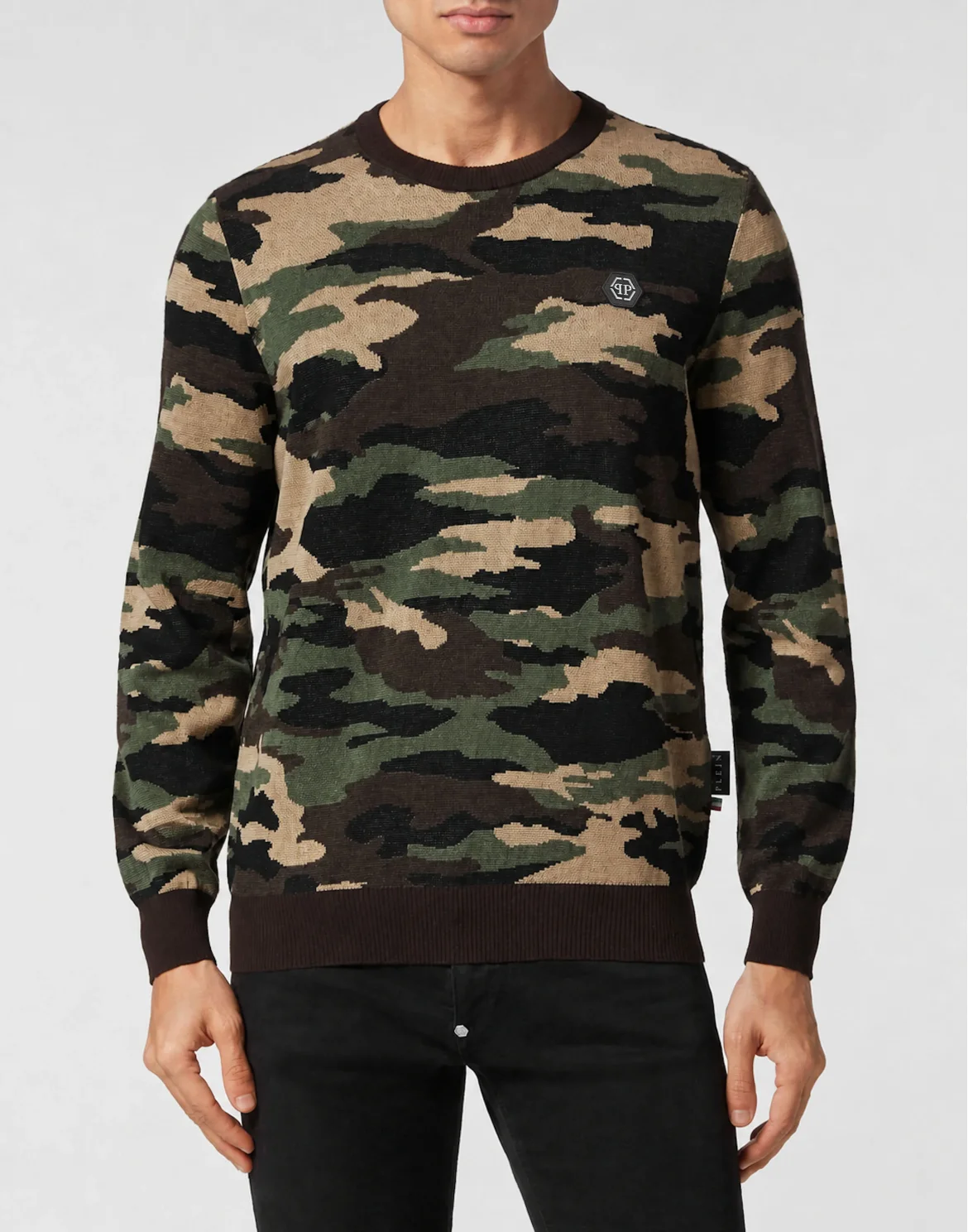 Merino Wool Pullover Round Neck LS Camouflage, цвет: Камуфляж