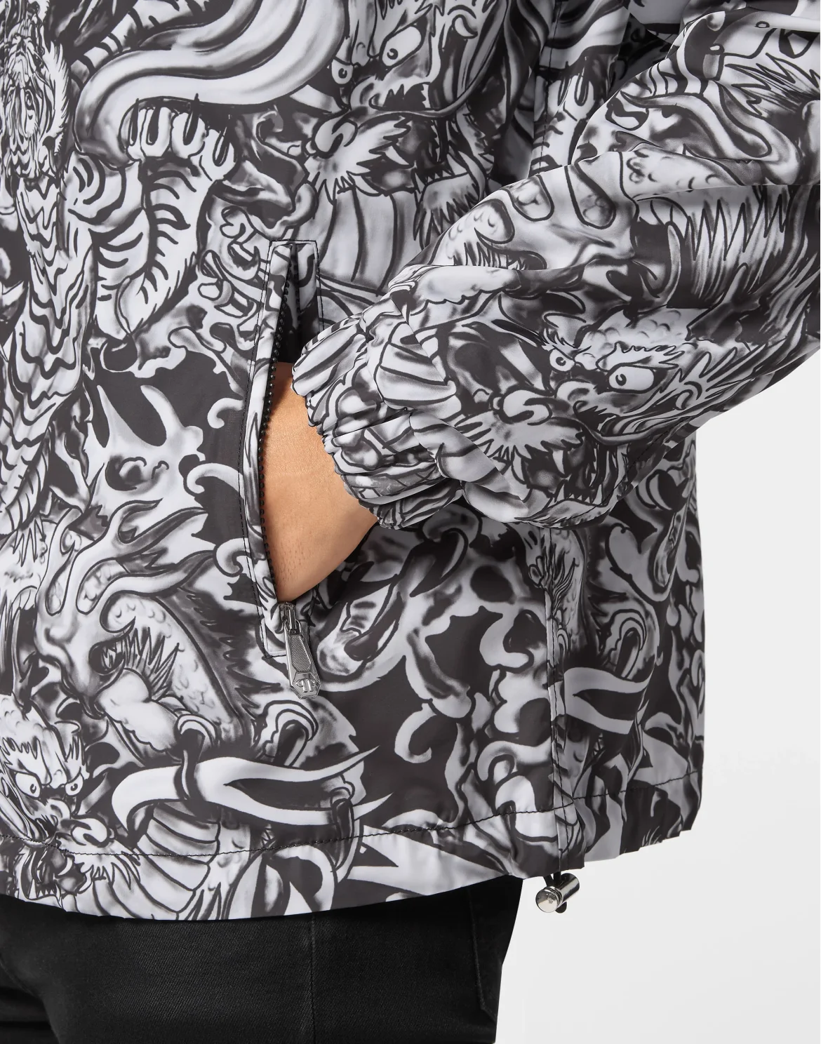 Nylon Windbreaker Tattoo, цвет: Черный