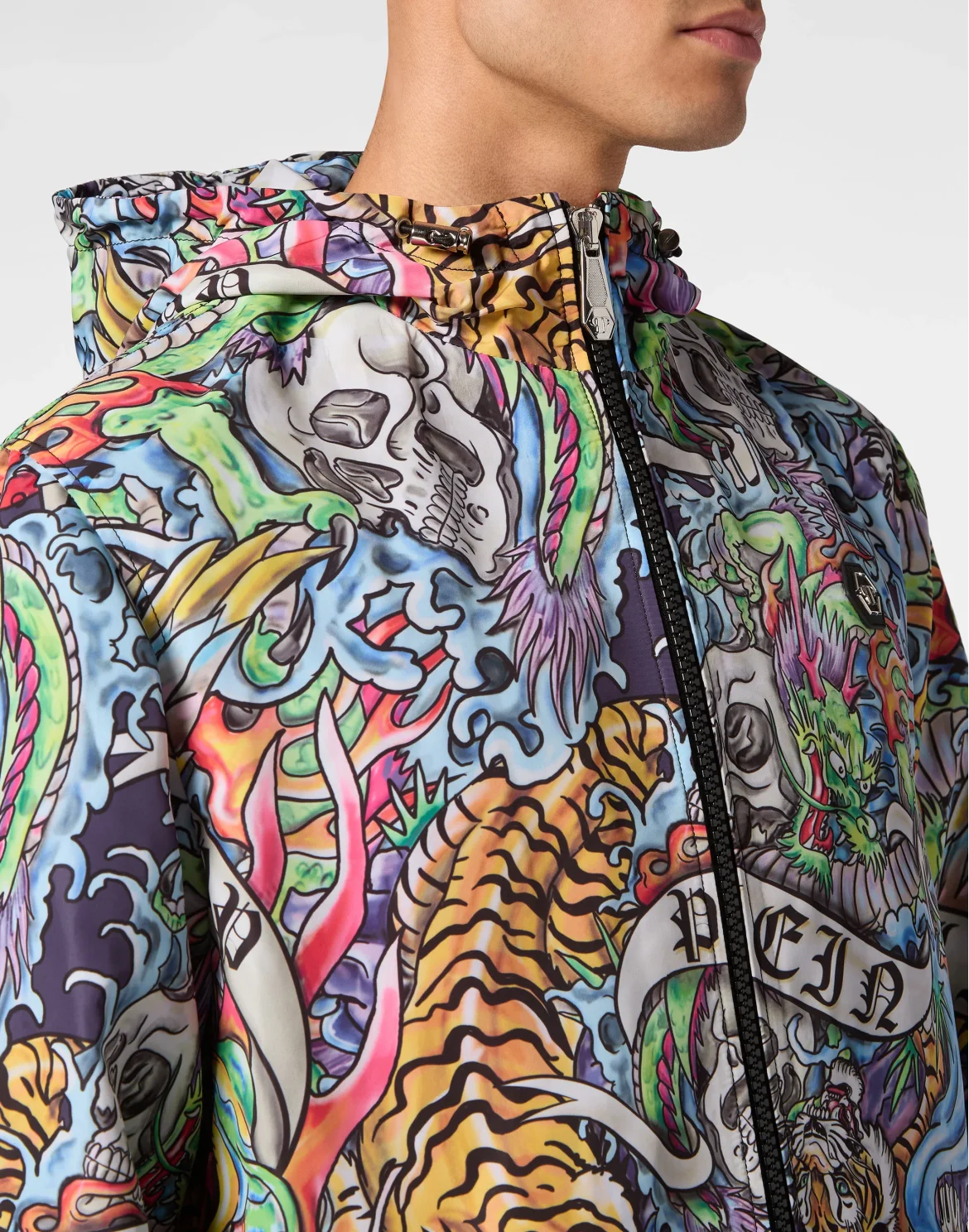 Nylon Windbreaker Tattoo, цвет: Мультиколор