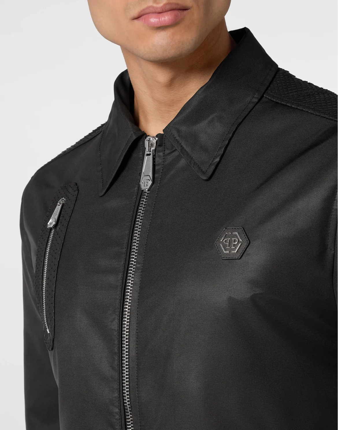 Nylon Jacket with Elaphe, цвет: Черный